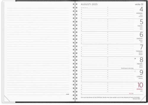 Årsbundet - Stor Veckokalender Svart 2025
