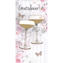 Kort - Grattiskort Champagneglas